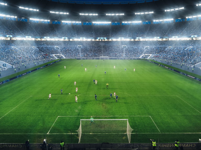 Soccer players on the soccer field