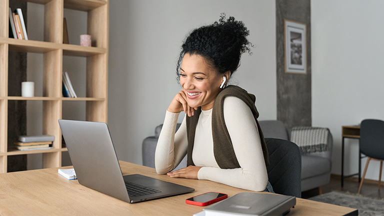 Woman working on computer