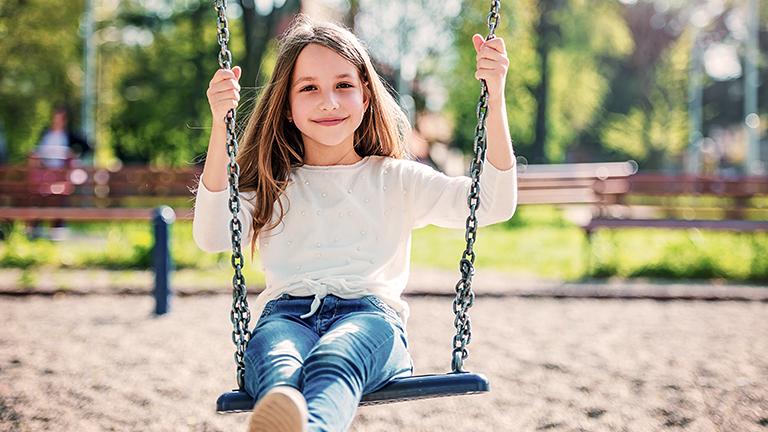Girl on swing