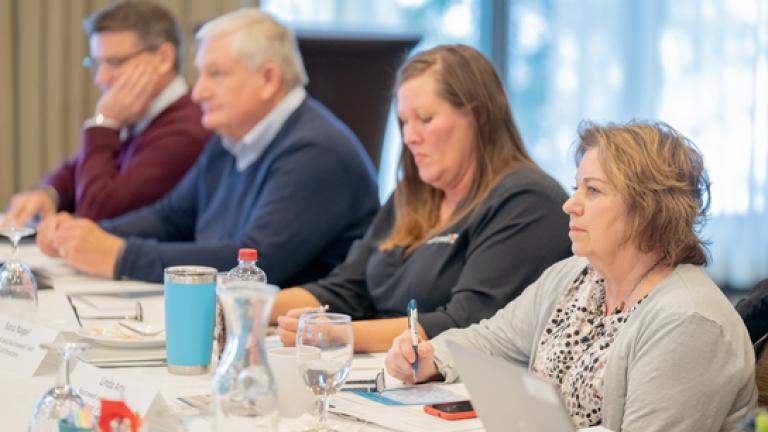 Members of the board of directors during a meeting