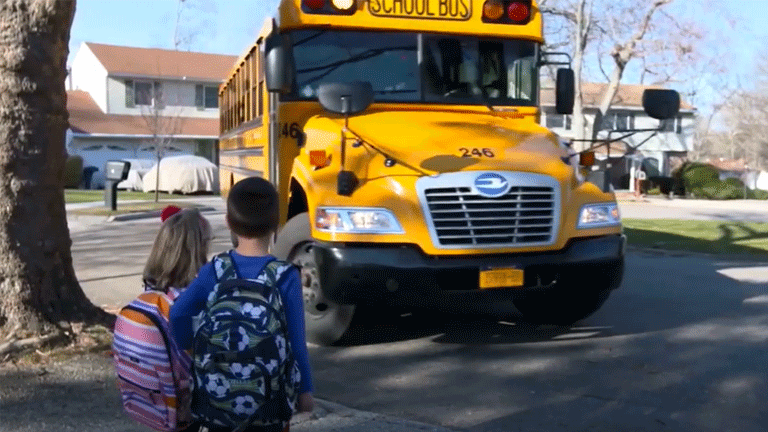 Children waiting for the bus