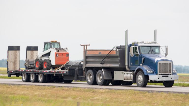 truck pulling trailer